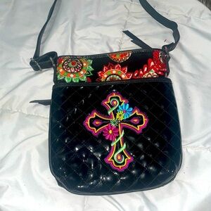 💕Cross bag✨Mexican bag Christian bag crossbody bag Black bag travel bag